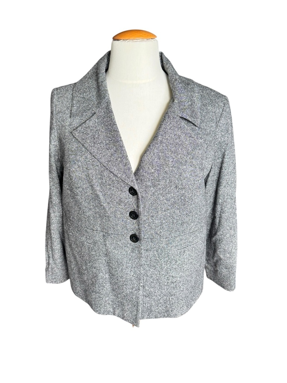 Pendleton Plus Gray Virgin Wool Silk Blazer Jacket 20W Career Office Classic